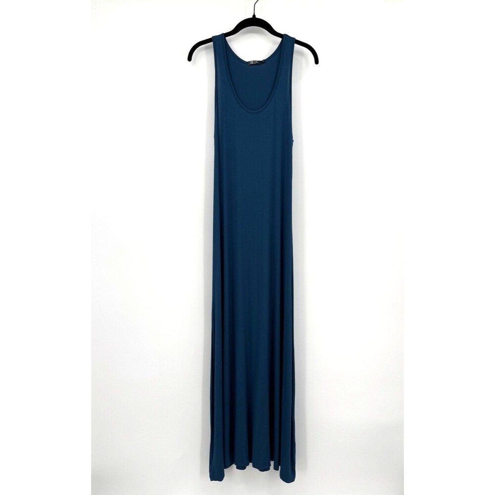 EXCHIC Teal Maxi Dress Sleeveless Tank Stretch Casual Flowy Lounge Summer Size M